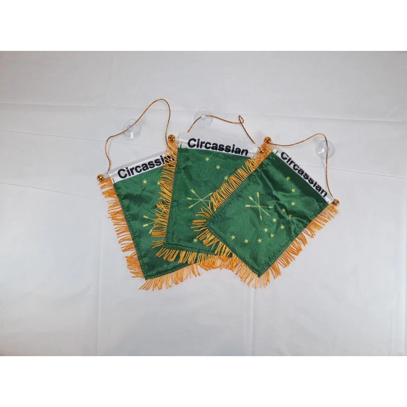 Unbranded Rearview Car Mirror Circassian (Adiga) Mini Flag Pennant