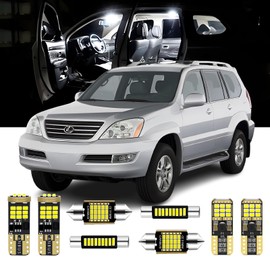 AENVTOL 18 Pieces Interior LED Lights Kit for Lexus GX470 2003-2009 Toyota Land Cruiser Prado 120 2003-2009 White LED Interior Bulbs Package + License Plate Lights, Install Tool