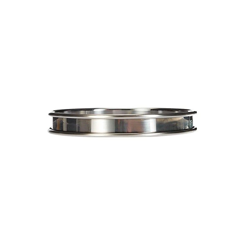De Buyer Circular Tart Frame with Rolled Edge, Stainless Steel,