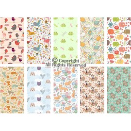 Craftido -25 Options- 100% Cotton Quilting Fabric Bundles 10pcs Fat Quarters 46x53cm (18”x21”)-Medium Weight 5.2 oz- for Quilting, Sewing Project, Patchwork, DIY Crafts – Wild Animal