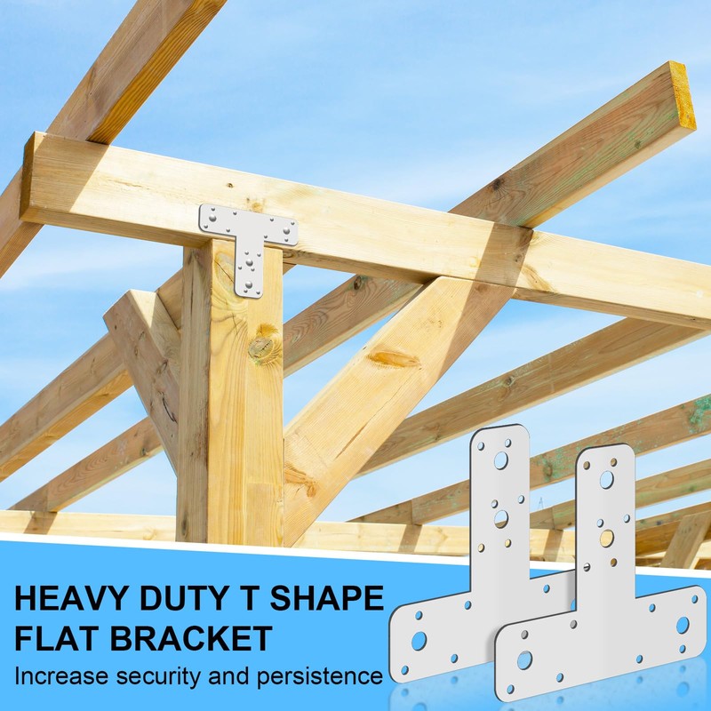 Shimeyao 12 Pcs T Post Bracket Flat Tee Mending Plate