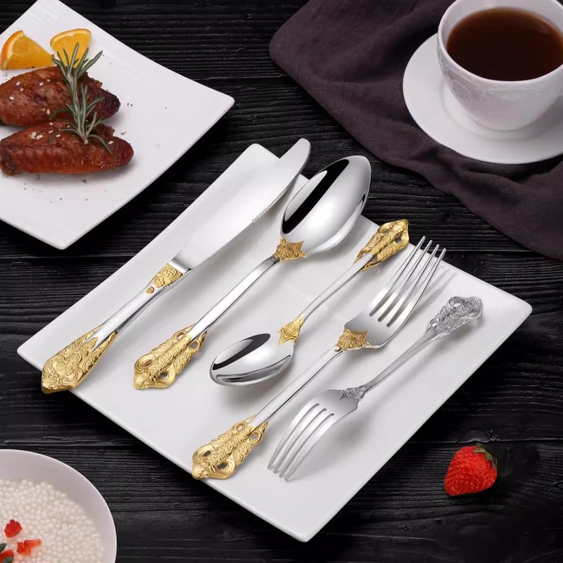 ELiTA ESSENTIALS 30-Pcs Luxury Silverware Set, Royal Flatware Set, Modern