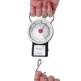 GUMEI 22kg/50lb Portable Hanging Scale Balance Fish Hook Weighing Balance Kitchen With Measuring Tape Measure Fishing Scales