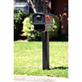 Architectural Mailboxes Gentry Plastic, Dual Access, Mailbox and Post Kit, GGC1B00AM, Black, Large Capacity