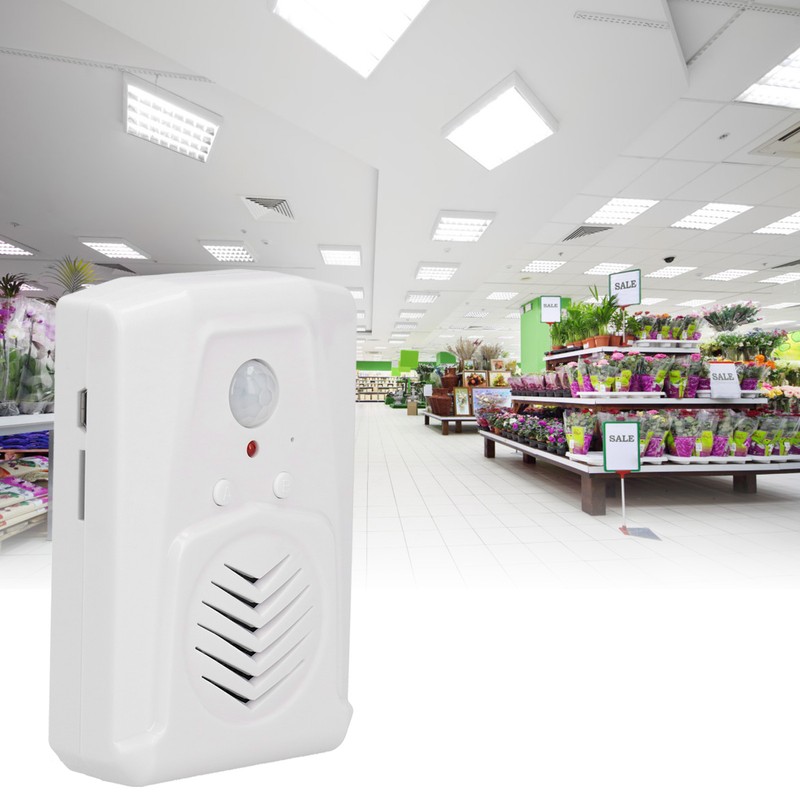 Entrance Doorbell Infrared Motion Sensor Welcome Voice Prompt Alarm Chime