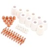 40Pcs Plasma Cutter Consumables Cutting Extended Electrode Electric Nozzle Ceramic