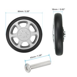 PATIKIL Replacement Luggage Suitcase Wheels Repair Kit, 85mmx16mm Wear-Resistant & Mute 360 Swivel Caster Wheels