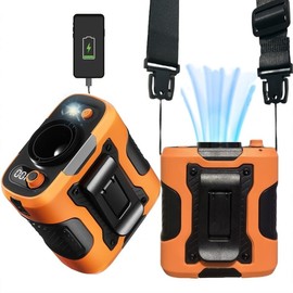 Portable Rechargeable Waist Fan with 100 Speeds & LED Flashlight, Hands-Free Wearable Belt Fan for Outdoor, Camping, Travel, AI energy-saving battery 6-24H Cooling, Quiet & Powerful Motor Cooling