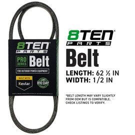 8TEN Kevlar Belt for John Deere GX70 GX75 Toro TimeCutter Z4200 M112006 110-6774 62 1/2 x 1/2