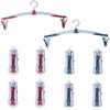 Folding Clothes Hanger, 8 Pcs Folding Clothes Hangers with Clips