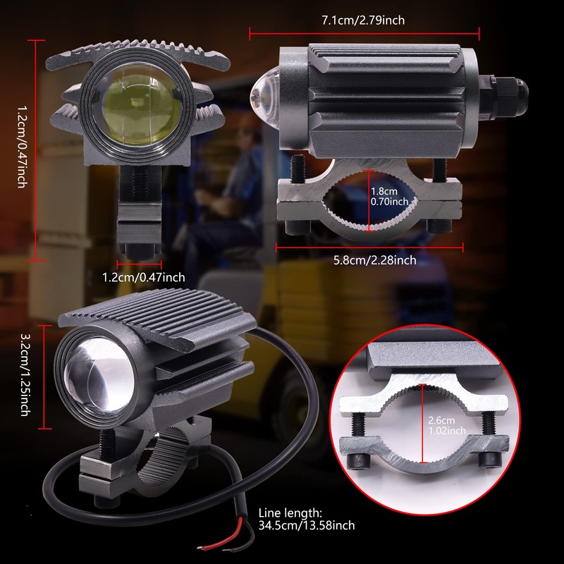 Ygmylandbb LED Motorcycle Fog Light, Auxiliary Light, Motorcycle Headlight, Spotlight,