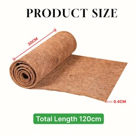 Flewdart 30 x 120 cm Coconut Mat Roll 100% Natural Coconut Fibre Mat Roll Reptile for Reptiles Rabbits Terrarium Snakes Turtles Lizards Insects Plants (30 x 120 cm)