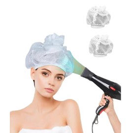 Net Plopping Cap （2pcs）For Drying Curly Hair,New models in 2024 Net Plopping Bonnet With Drawstring, Upgraded Net Plopping Cap with Drawstring for Drying Curly Hair，Net Plopping Cap，Mesh cap (2pcs)