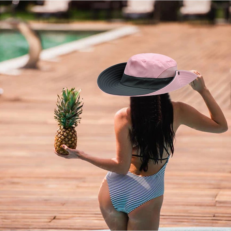 Sun Protection Hat for Women Adjustable Rope Band Quick Drying