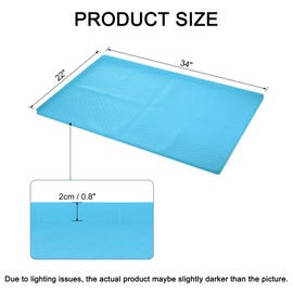 uxcell Waterproof Under Sink Mat for Kitchen, 34" x 22" Silicone Under Sink Liner Drip Tray Organizer Mats for Kitchen Bathroom Cabinet, Pet Feeding Mats, Light Blue