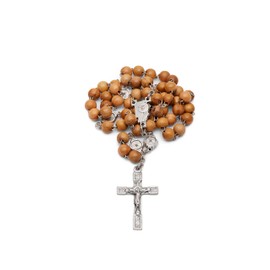 Mondo Cattolico Rosary Beads catholic for Women and Men Blessed During Pope's Angelus, Confirmation Catholic Rosary in Olive Wood Beads and Holy Spirit Center Medal - Perfect Catholic gifts