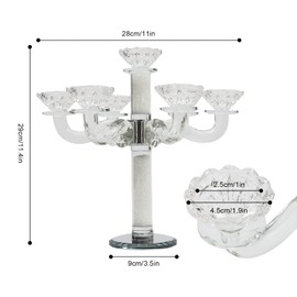 7-Arm Crystal Candlestick Holders Vintage Clear Candelabra Modern Candle Holder for Home Wedding Centerpieces Dinner Party Formal Event Table Decoration