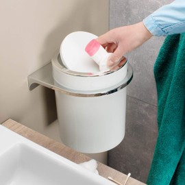 bremermann Savona cosmetic bin incl. wall mount with swing lid, plastic, 5.5 Litres