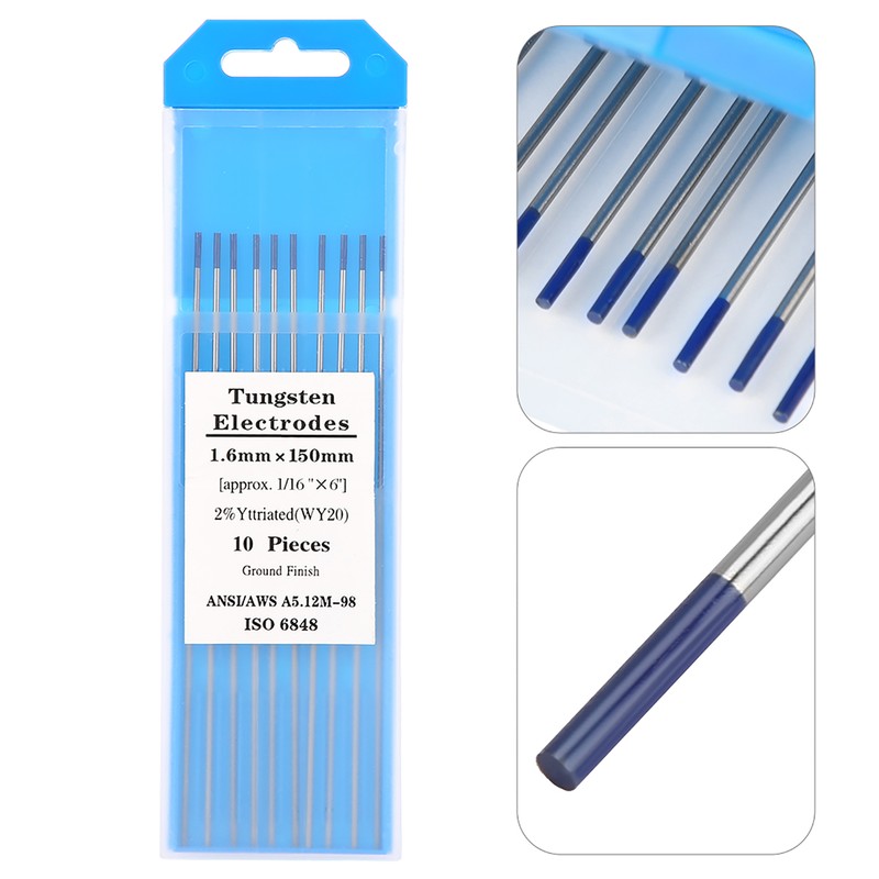10pcs WY20 2.0% Yttrium Tungsten Electrode Blue Tip for TIG