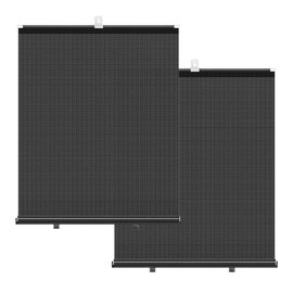 Car Side Window Sunshade 2pcs Car Retractable Side Window Sunshade Shield Cover Roll Curtain Visor Side Window Sun Shade for Baby (Black)