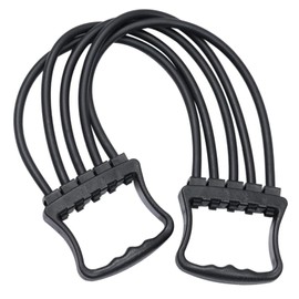 Expander Fitness Knee, Expander Fitness Rubber, Chest Expansion Stretcher, TPR, 5 Levels Adjustable, Removable Carabiner Hook, for Home, Gym, Yoga Exercises, Muscle Stretching (Black)