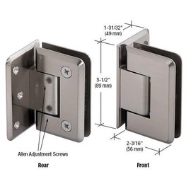 CRL P1N344BN Brushed Nickel Pinnacle Adjustable Wall Mount Offset Back Plate Hinge