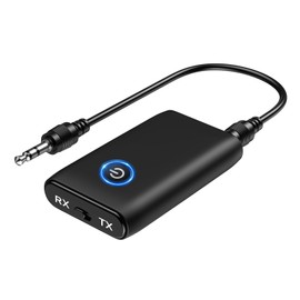 LOFICOPER Bluetooth 5.0 Transmitter Receiver for Car, 2 in 1 Aux Bluetooth Adapter for Car, Wireless Bluetooth Music Receiver for Car Stereo System, Headphones, Speakers, Hands Free Call