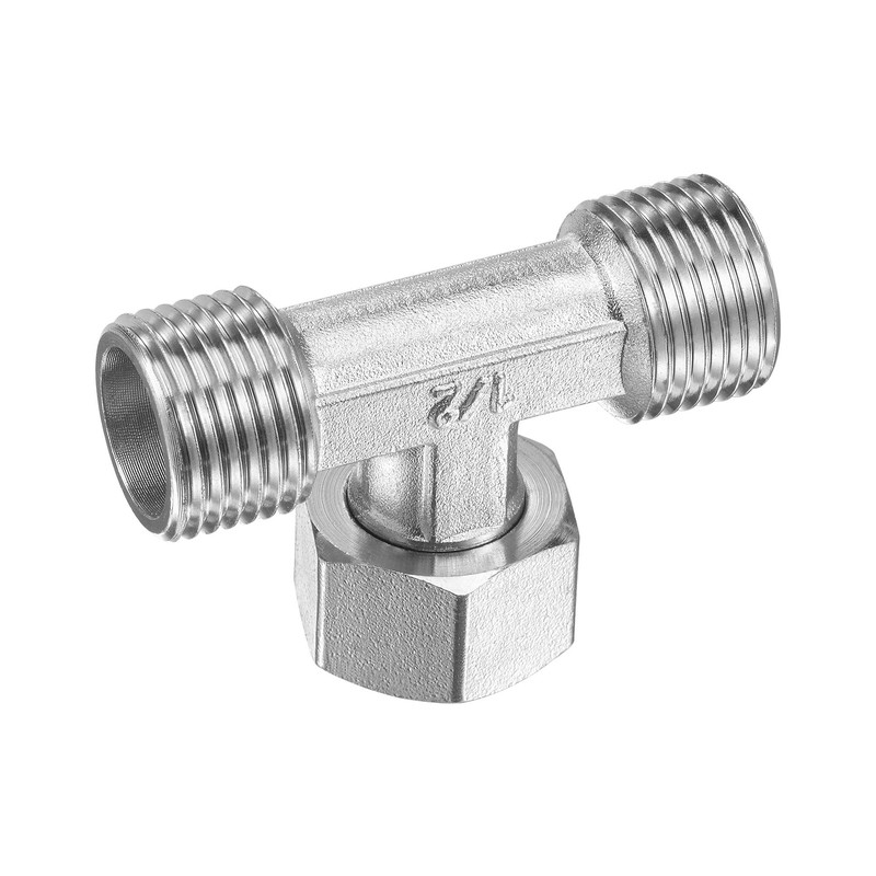 uxcell Pipe Fitting Tee G1/2 2 Male to 1 Female