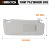 Right Passenger Side Sun Visor for 2010-2023 Toyota 4Runner Grey