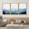 SIGNWIN Framed Canvas Print Wall Art Blue Watercolor Mountains in