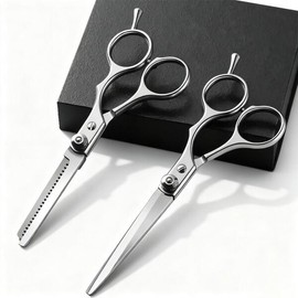 전문 미용 가위 이발사 액세서리 헤어 메탈 이발용 스타일링 도구 커팅 [03 2피스] Professional Beauty Scissors Barber Accessories Hair Metal Hair Styling Tool Cutting [03 2 Pieces]