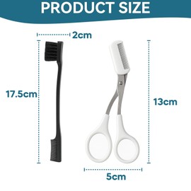 ZWWOGE 1 Stück Augenbrauen Schere Mit 1 Augenbrauenpinsel,Augenbrauen Schere Für Männer,Schere Augenbrauen Beauty Edelstahl Augenbrauenschere Mit Kamm,Eyebrow Trimmer Scissors Für Frauen