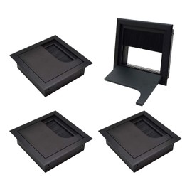 LIKERAINY Cable Bushing Desk Table Grommets 80x 80mm Cable Outlet Tidy Cover Insert Square Cube Wire Organiser Aluminum Anodised Black Pack of 4