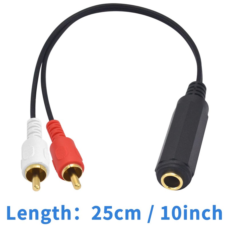 Poyiccot 6.35mm RCA to Audio Cable, 6.35mm Female to 2RCA