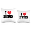 My Heart I Love My Stepson Throw Pillow, 16x16, Multicolor
