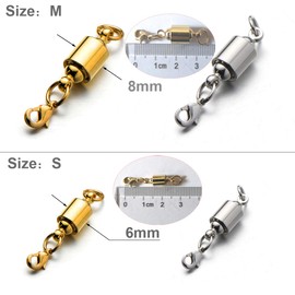 Zpsolution Screw-in Locking Magnetic Jewelry Clasps for Necklace 6mm
