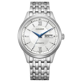 Citizen NY4050-62A Mechanical Wristwatch, Automatic Winding, Waterproof, Men's Silver, Silver, Bracelet Type