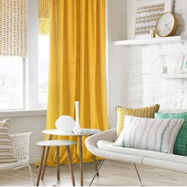 Roslynwood Block Light Velvet Curtains - Decorative Super Soft Velvet Curtain Panel, Energy Smart Kitchen Slide Door Insulated Drapes for Rod Pocket /52Wx84L Warm Yellow, 2 Panels