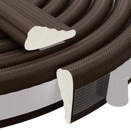 118 Inch Wedge-Shape Weather Stripping Door Seal,Windows and Doors Insulation,Self Adhesive Insulation Foam Anti-Collision Strip,Weatherstrip Tape for Door Soundproofing,Noise Drafts Blocker,Brown