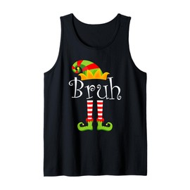 Bruh Meme Christmas Santa Elf Saying Bro Greeting Teens Boys Tank Top