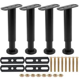 homfanseec 4pcs Adjustable Metal Bed Frame Support Legs,Bed Support Legs Heavy Duty,Bed Legs Replacement,Replacement Legs for Adjustable Bed Frame,Xtra Durable Steel Bed Frame (Size:7.09-11.81inch)
