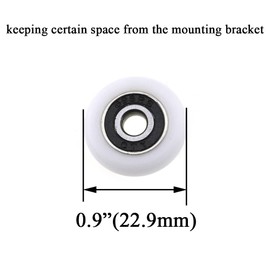 Hahiyo 23mm Diameter Bearing Steel Shower Door Wheels with Stainless Steel Screws Smooth Rolling Easy Install Durable Nylon Rollers Runners Ball Bearings 4 Sets for Bathroom Kitchen Drawers Track