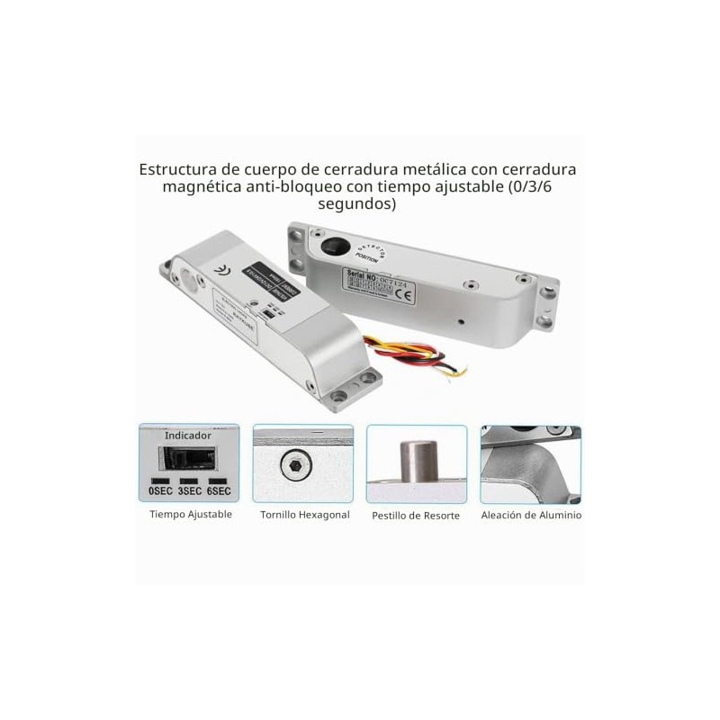 JASAG DC12V - Cerradura de embutir elctrica, modo a prueba