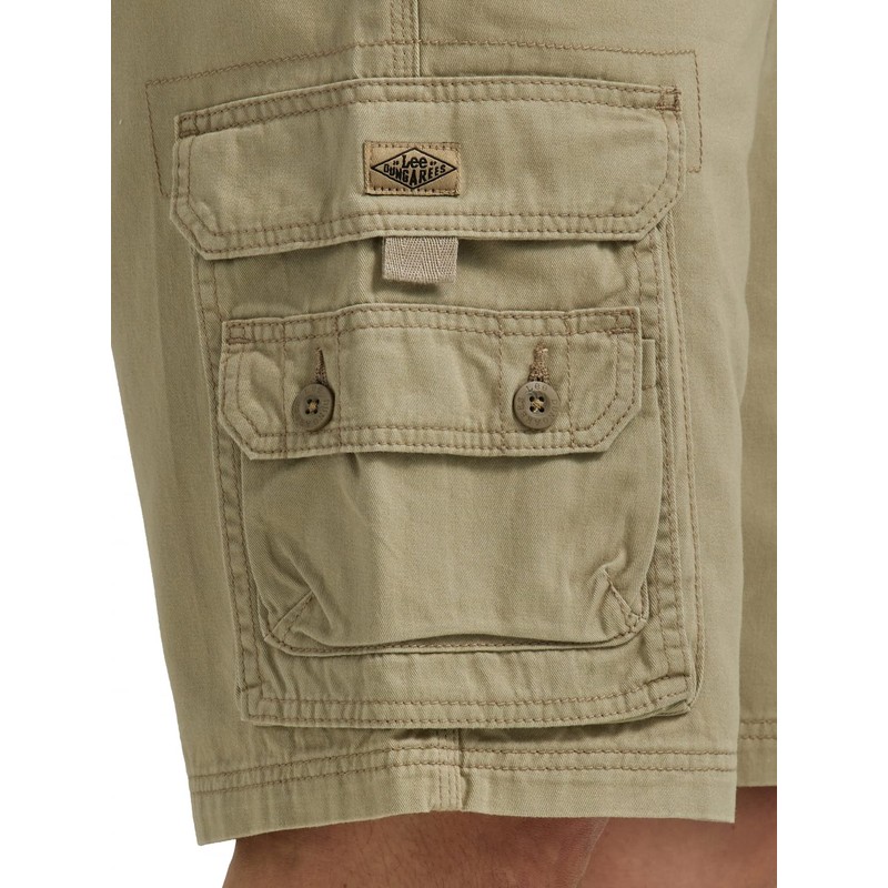 Lee Mens Dungarees Big Tall Cargo Shorts With Belt, khaki