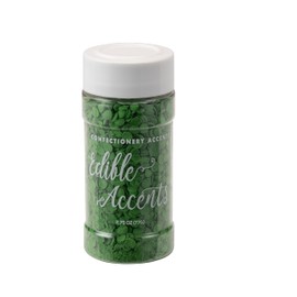EDIBLE ACCENTS GREEN SEQUINS - Confectionery Accents, Gluten Free, Egg Free, Nuts Free, Kosher, Fancy Sprinkles Medley Mix, For Baking, Decorating, Cookies, Cupcakes, Cakes, Great Topping, Jimmies, Quins, Sugar Shapes, 2.75oz