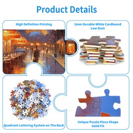 1000 Piece Puzzle for Adults Paris Tower Jigsaw Puzzles 1000 Pieces Eiffel Tower Puzzles for Adults 1000 Pieces Paris Night View Oil Painting Puzzle 1000 Pieces Jigsaw Puzzles 1000 Pieces for Adults