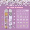 2Boxes 3D Nail Charms Set,Nail Bows Charms and Small Flowers,3D