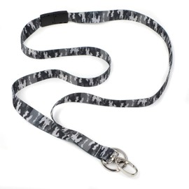 ID Avenue Lanyards for Women 19" Ribbon Lanyard Id Holder With Key Ring Fashionable Breakaway Lanyard for Doctors Nurses Teachers Students Lanyards for Id Badges (Gray Camo)