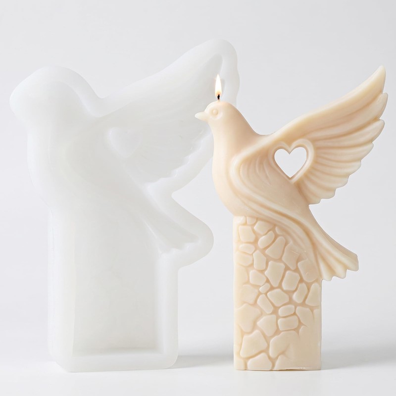 Bird Candle Mold Dove of Peace Pillar Candle Silicone Molds
