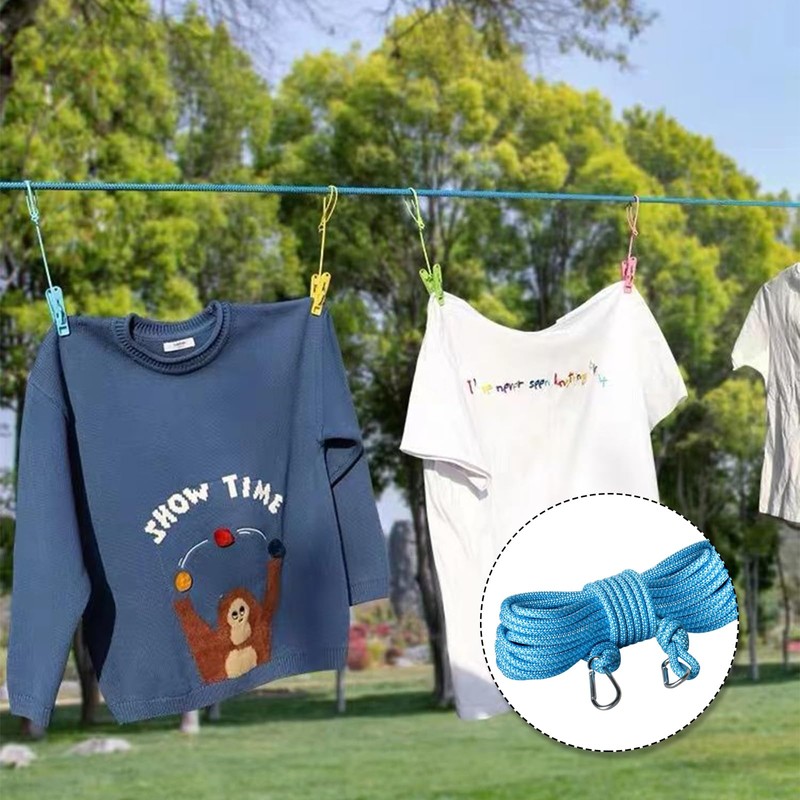 Washing Line Rope 15m Polyester Rope 8mm Clothes Line Multipurpose